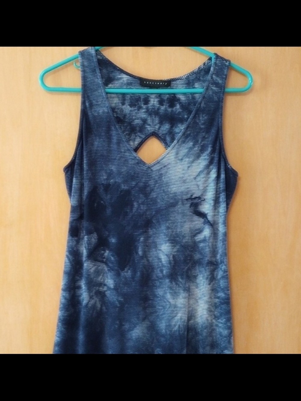 Sanctuary Navy Tie-Dye Midi Dress with Back Cutout - Picture 3 of 6